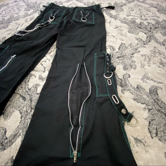 Tripp NYC Turquoise | Black Corset Bondage Pants - Picture 7 of 9